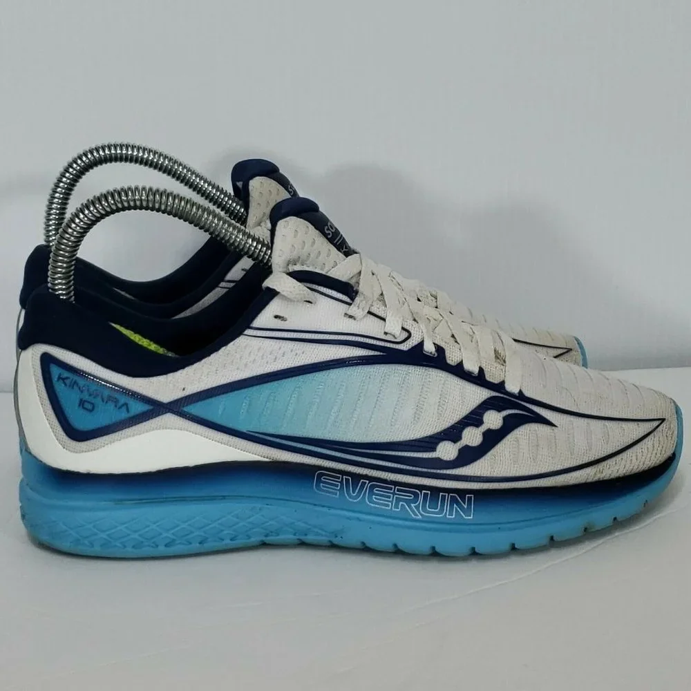 Saucony‎ Kinvara 10 Women's Size 6 White Blue Running Shoes Sneakers Lace Up